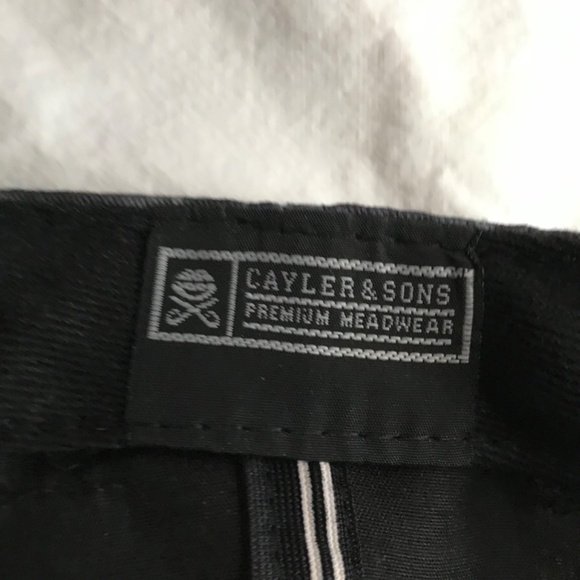 NWOT CAYLER & SONS NOMERCY 100% Cotton Snapback Cap Hat Black Faux Leather Brim - Picture 10 of 11